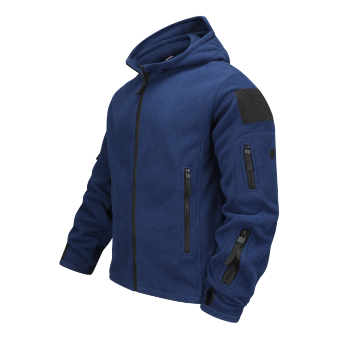Men's Hooded Fleece Jacket Multi Pocket