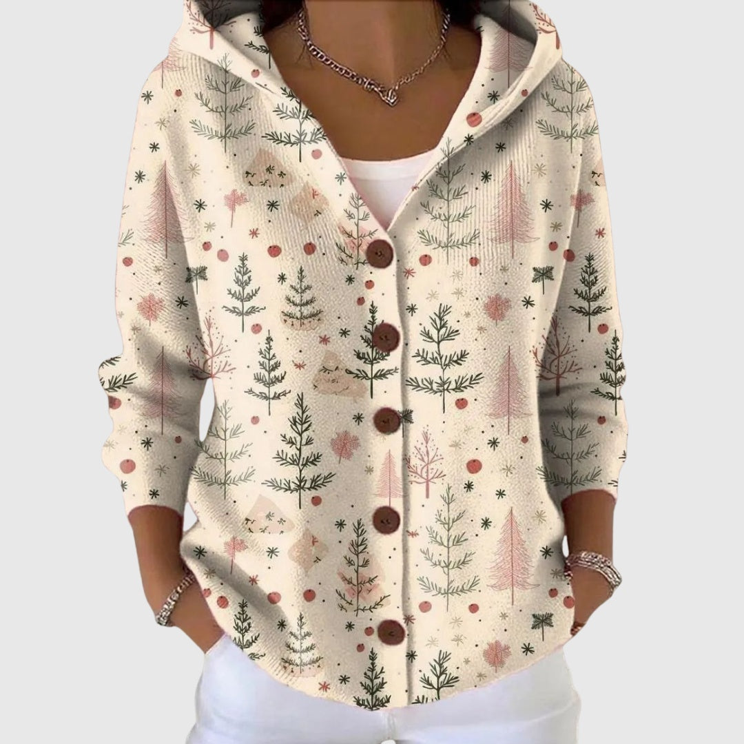 Sophia | Women's Striped Knit Cardigan Sweater Button Up V Neck