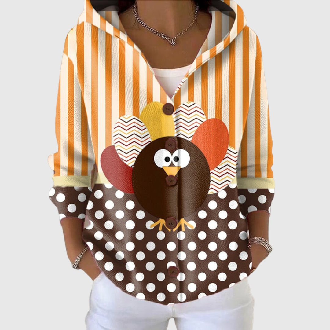 Sophia | Women's Striped Knit Cardigan Sweater Button Up V Neck