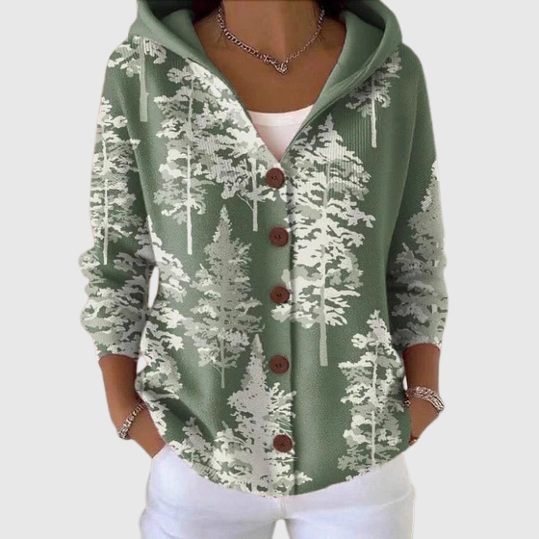 Sophia | Women's Striped Knit Cardigan Sweater Button Up V Neck