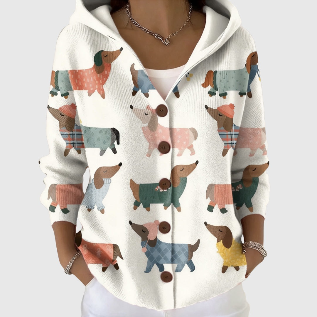 Sophia | Women's Striped Knit Cardigan Sweater Button Up V Neck