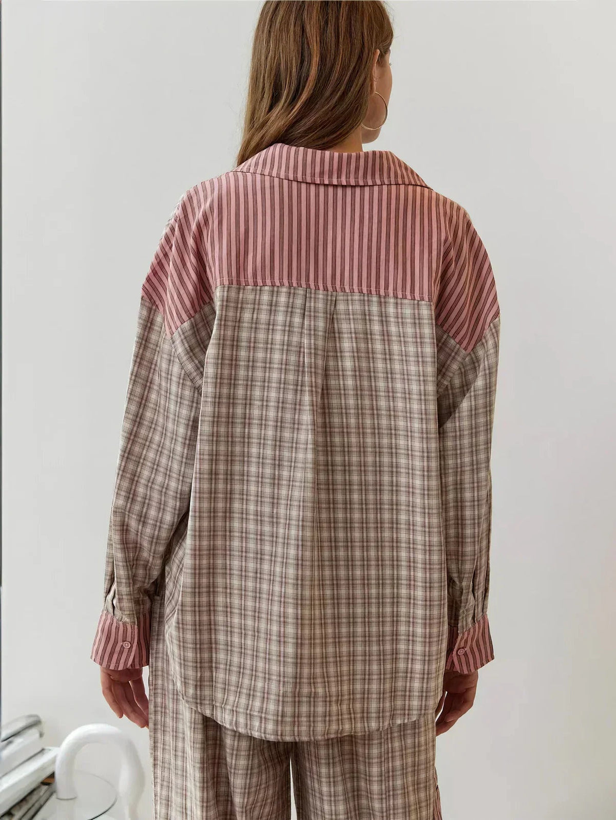 Elena | Women's Plaid Pajama Set Button Up Shirt and Pants