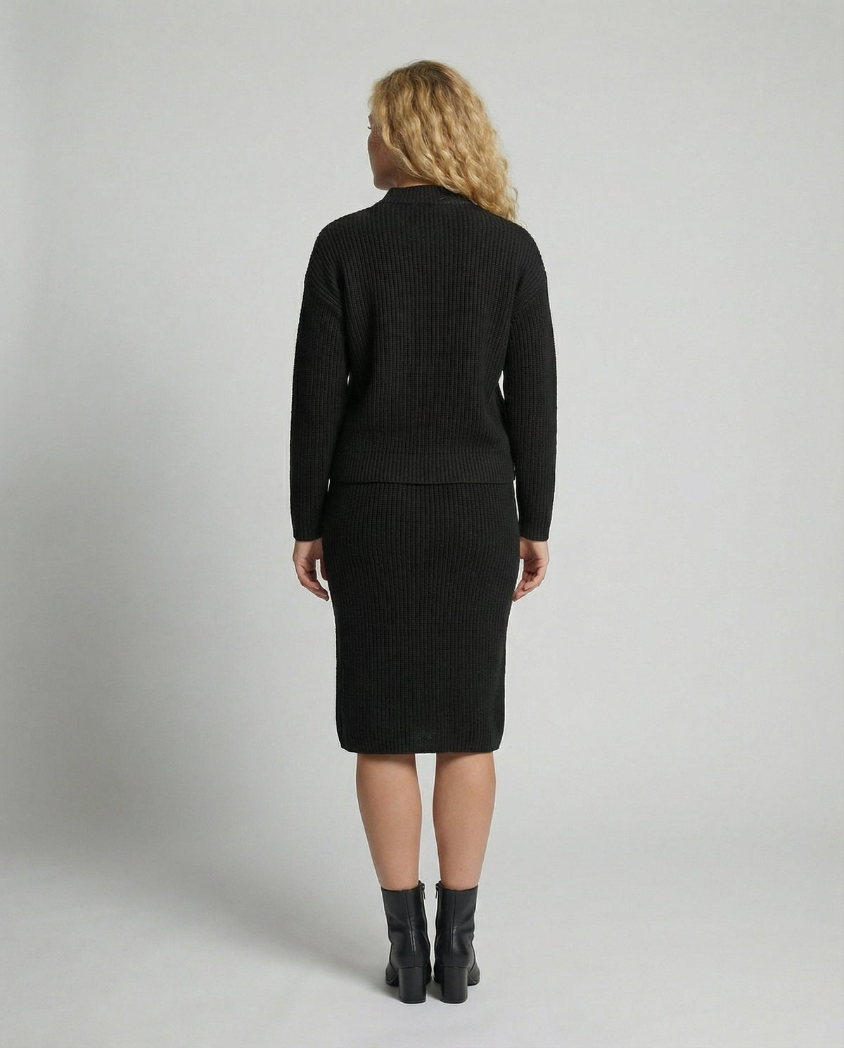 Claire | Women's 2 Piece Sweater Set Turtleneck Knit Midi Skirt