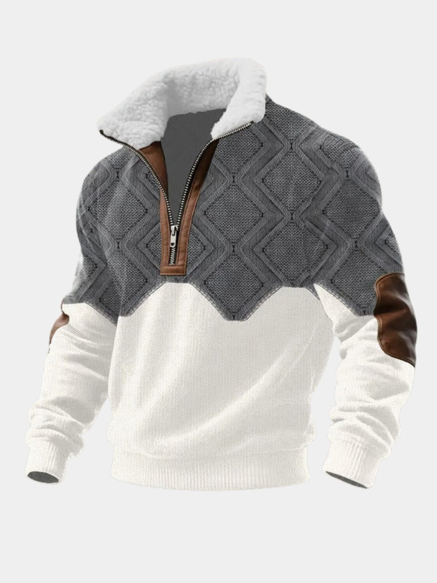 Men's Quarter Zip Sweater Fleece Pullover