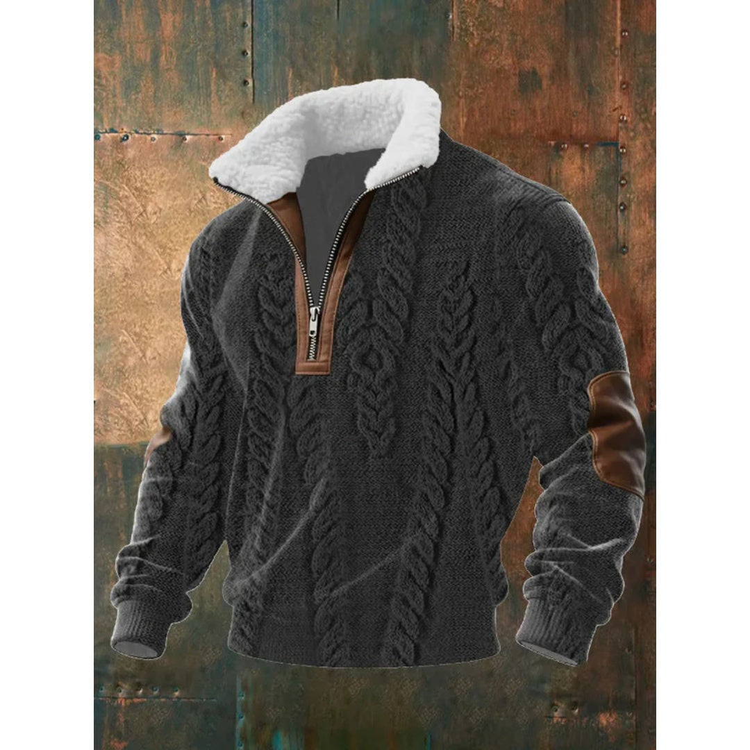 Men's Quarter Zip Sweater Fleece Pullover