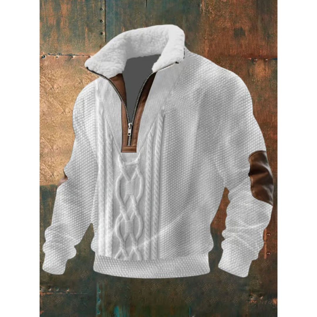 Men's Quarter Zip Sweater Fleece Pullover