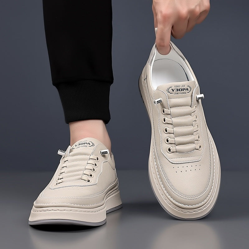 Quentin | Men's Leather Casual Sneakers Cushioned Sole
