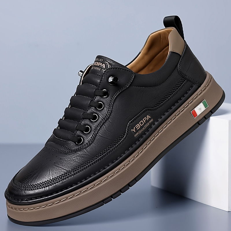 Quentin | Men's Leather Casual Sneakers Cushioned Sole