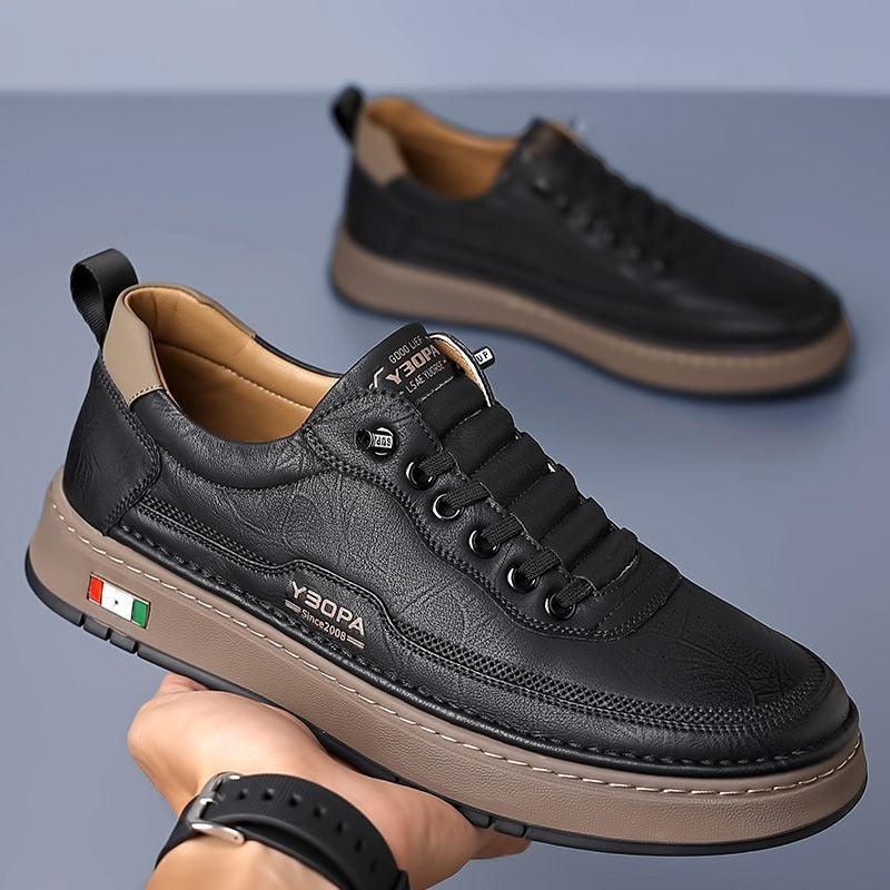Quentin | Men's Leather Casual Sneakers Cushioned Sole