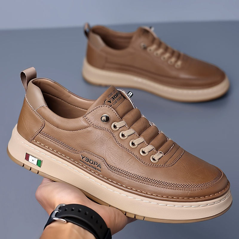 Quentin | Men's Leather Casual Sneakers Cushioned Sole