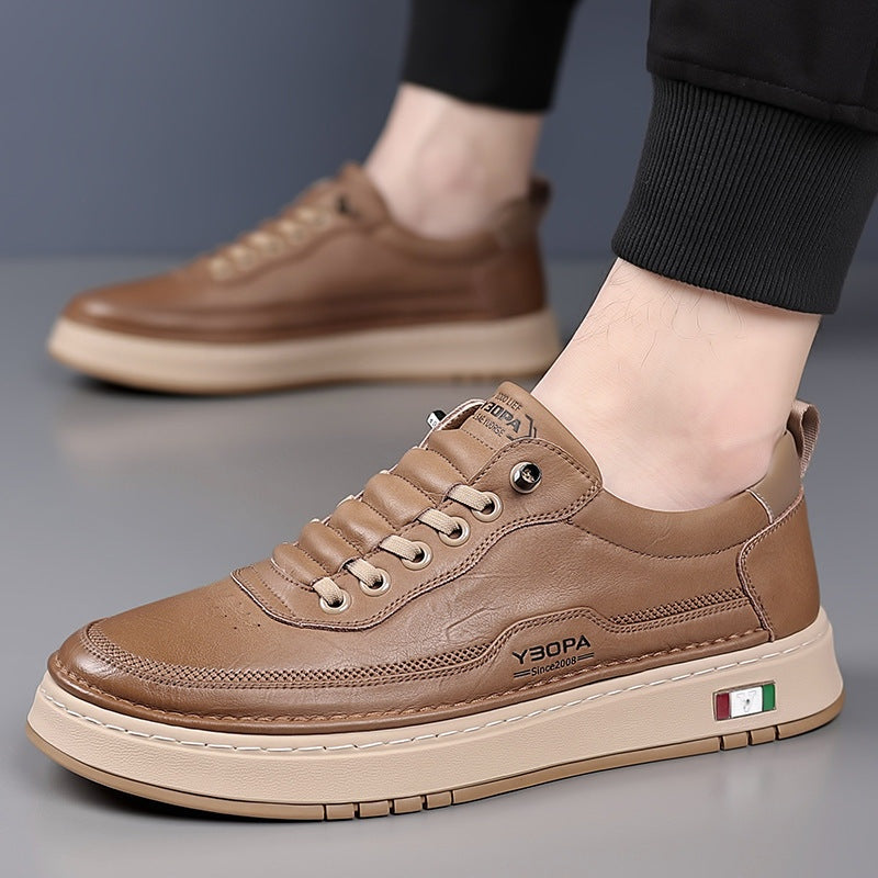Quentin | Men's Leather Casual Sneakers Cushioned Sole
