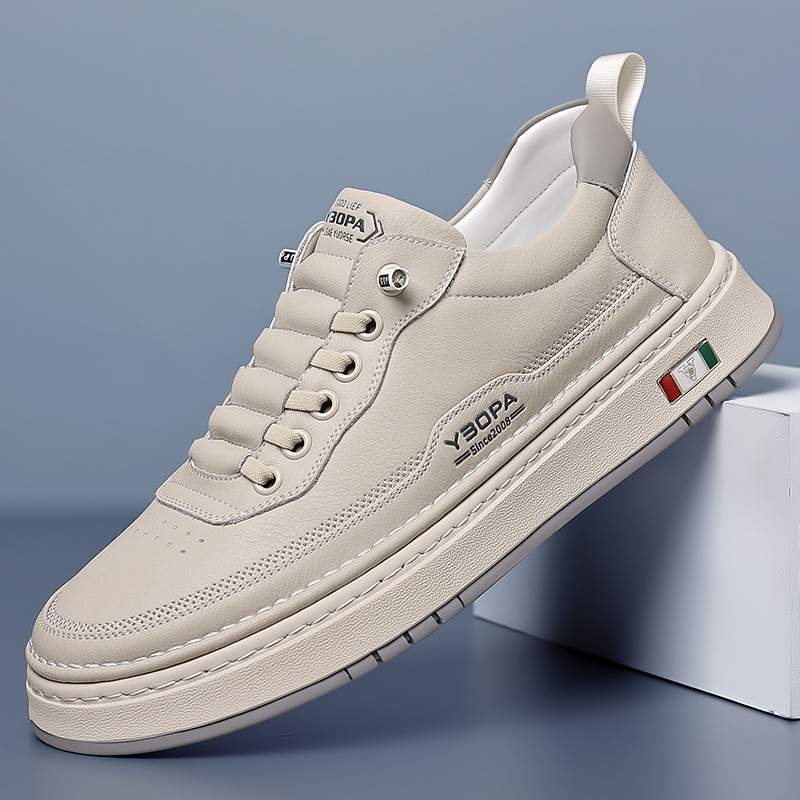 Quentin | Men's Leather Casual Sneakers Cushioned Sole