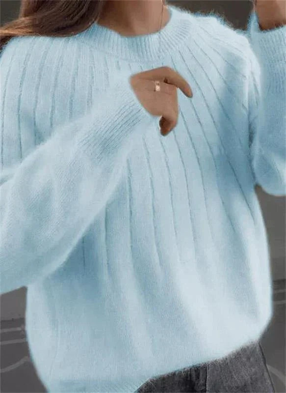 Amelia | Women's Wool Sweater Crew Neck Long Sleeve