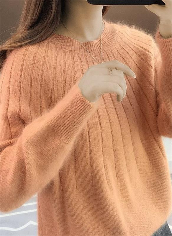 Amelia | Women's Wool Sweater Crew Neck Long Sleeve