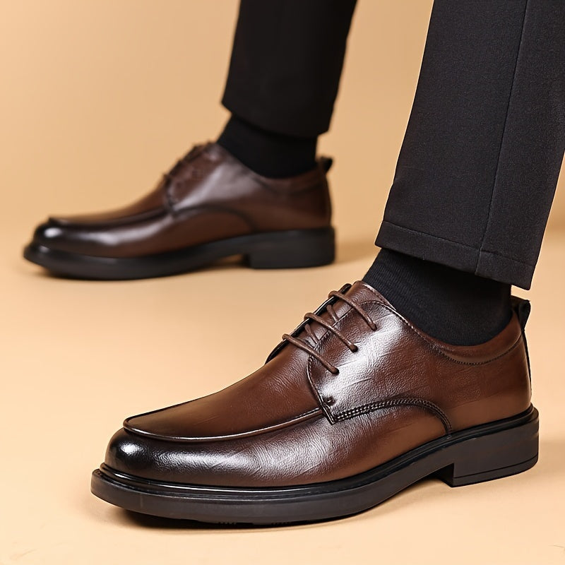 Elijah | Men's Classic Leather Derby Shoes Lace Up