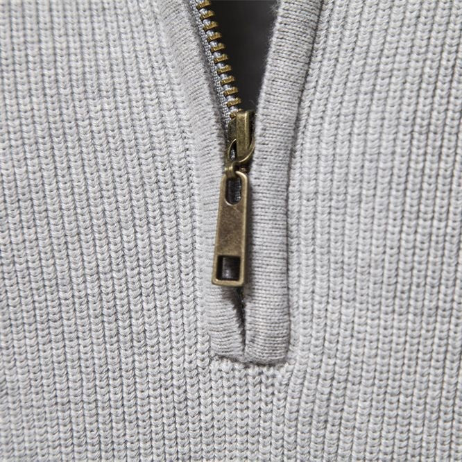 Men's Quarter Zip Sweater Knit Mock Neck Long Sleeve