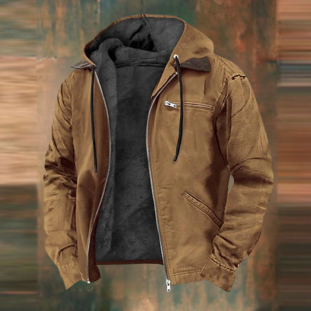 Men's Hooded Winter Jacket Fleece Lined