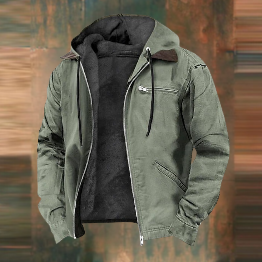 Men's Hooded Winter Jacket Fleece Lined