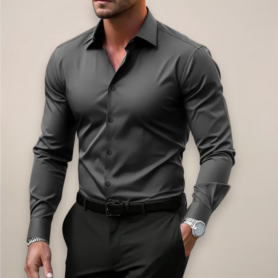 David | Men's Dress Shirt Long Sleeve Button Up Classic Collar