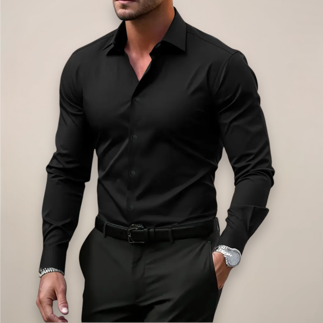 David | Men's Dress Shirt Long Sleeve Button Up Classic Collar