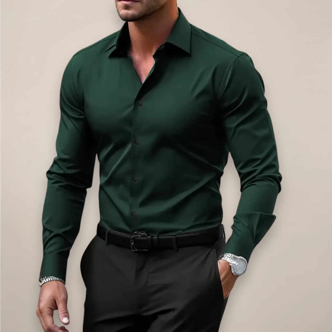 David | Men's Dress Shirt Long Sleeve Button Up Classic Collar