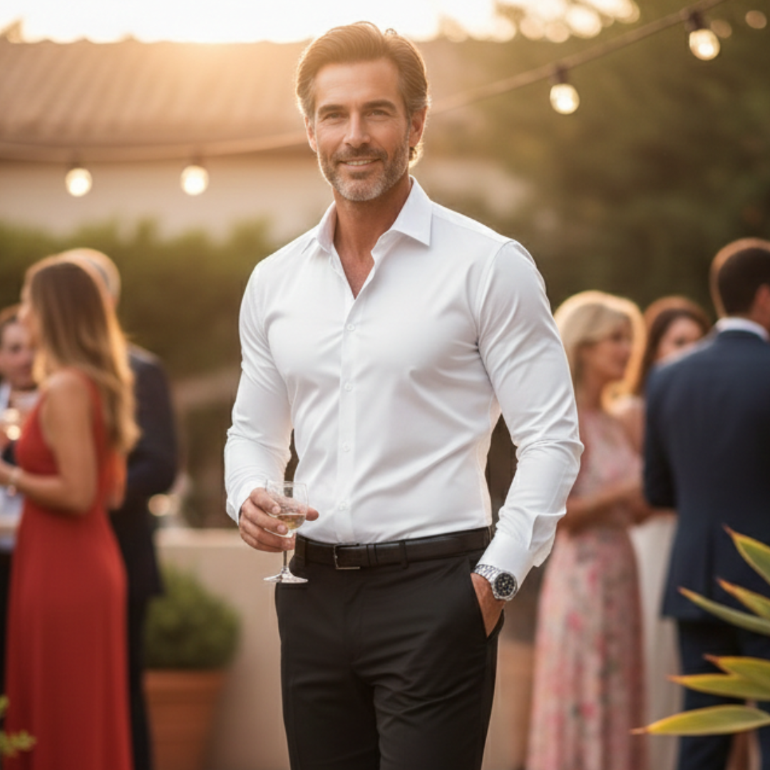 David | Men's Dress Shirt Long Sleeve Button Up Classic Collar