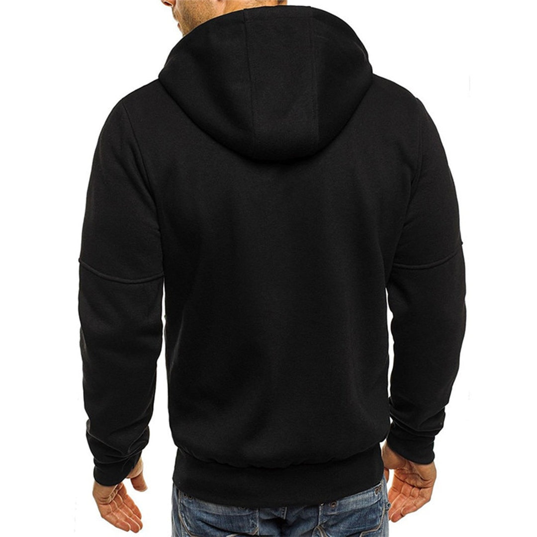 Men's Zip Up Hoodie Multi Pocket Hooded Sweatshirt