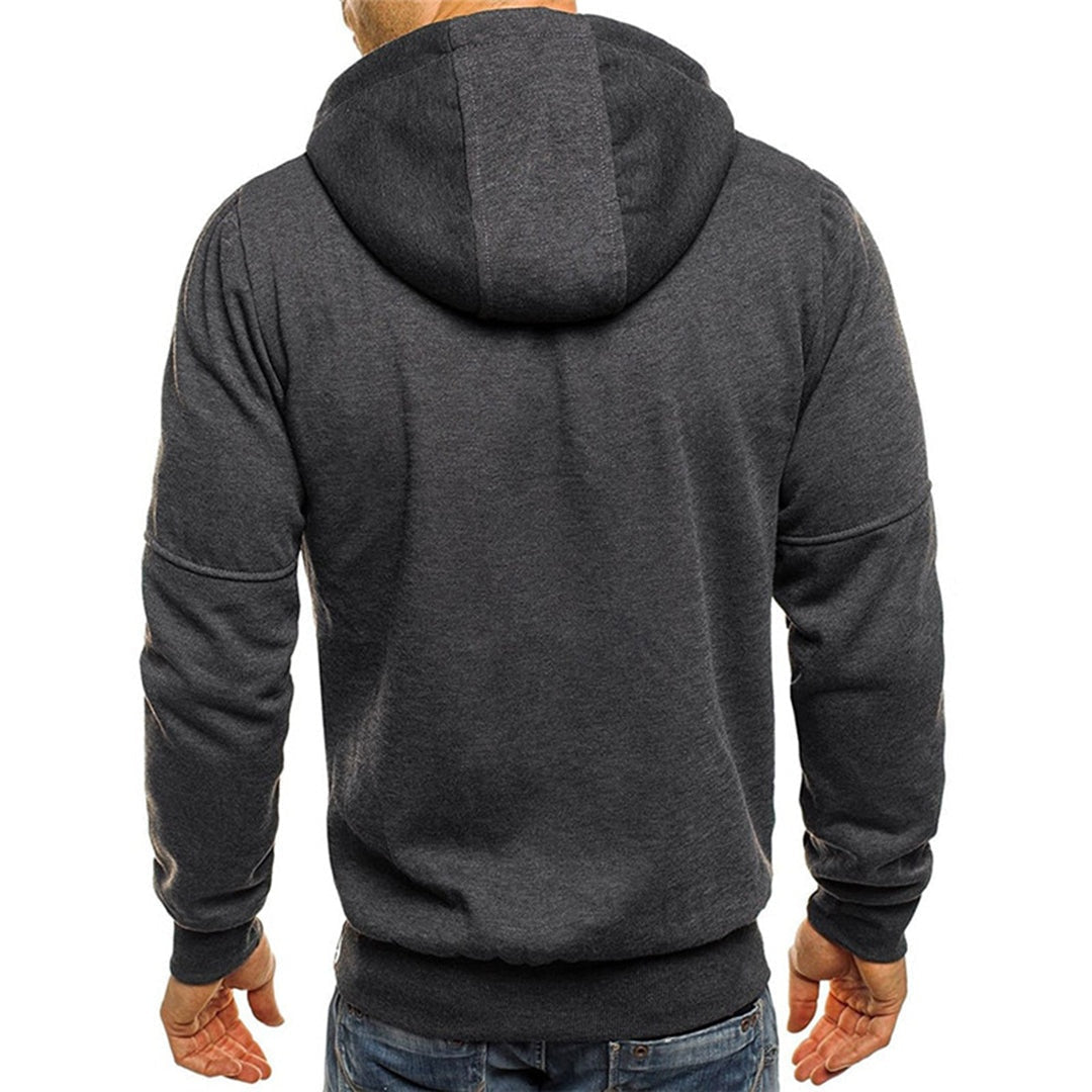 Men's Zip Up Hoodie Multi Pocket Hooded Sweatshirt