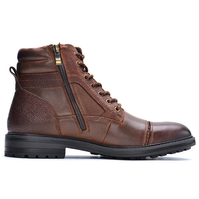Cameron | Men's Leather Work Boots Side Zipper