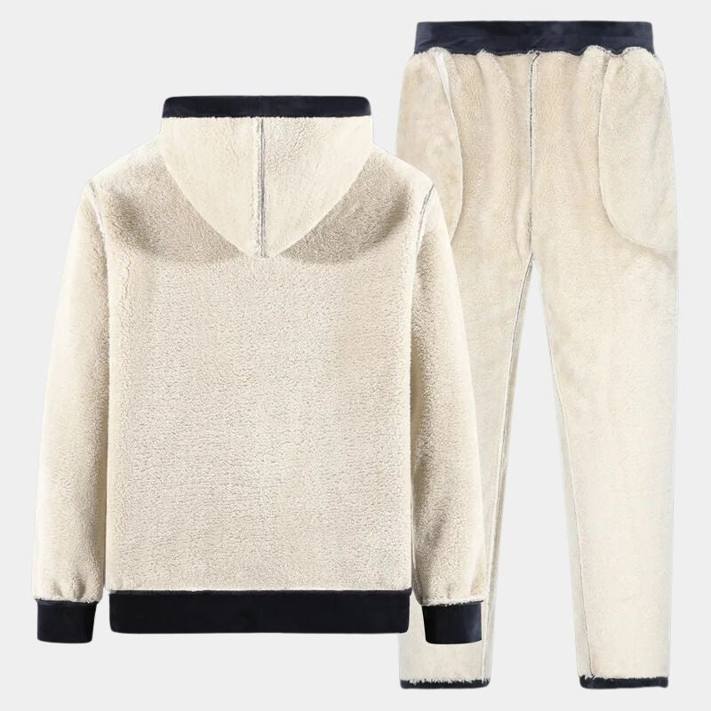 Nathan | Men's Sherpa Lined Sweatsuit Hooded Zip Up Winter