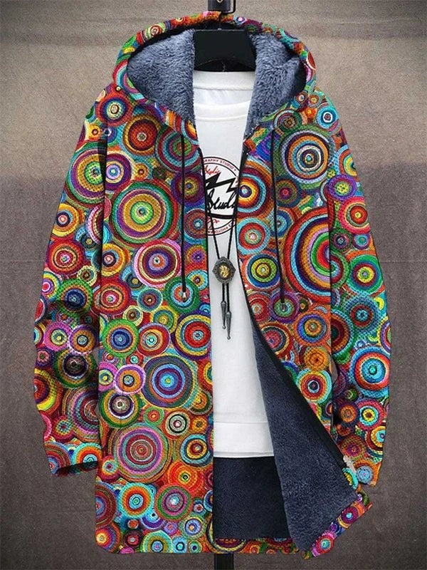 Logan | Men's Psychedelic Print Zip Up Hoodie Sweatshirt Fleece Lined