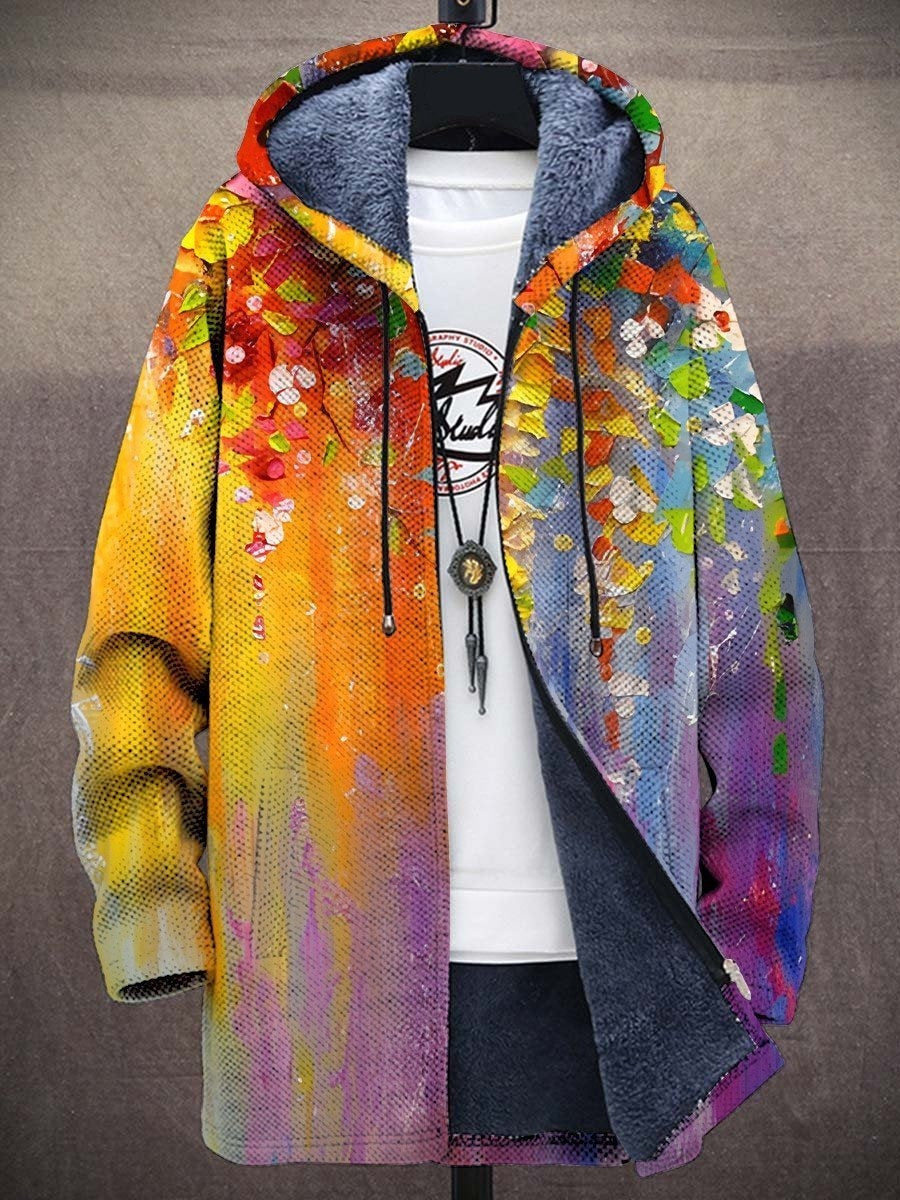 Matthew | Men's Art Print Zip Up Hoodie Sweatshirt Fleece Lined