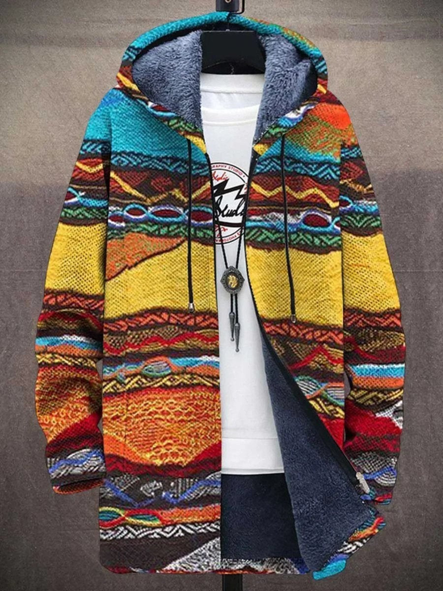 Matthew | Men's Art Print Zip Up Hoodie Sweatshirt Fleece Lined