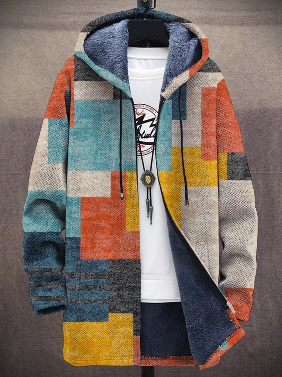 Matthew | Men's Art Print Zip Up Hoodie Sweatshirt Fleece Lined