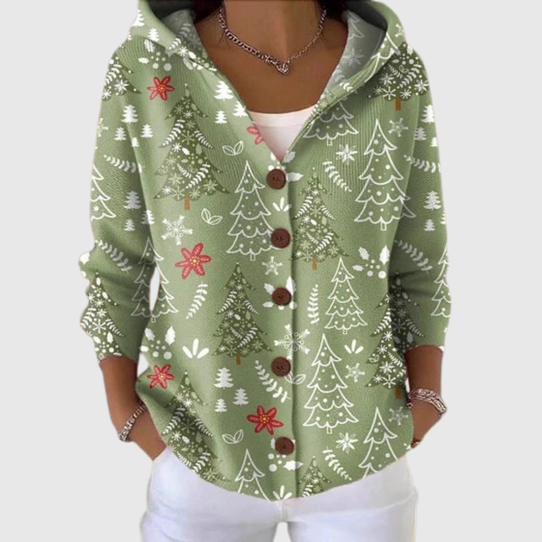 Sophia | Women's Striped Knit Cardigan Sweater Button Up V Neck