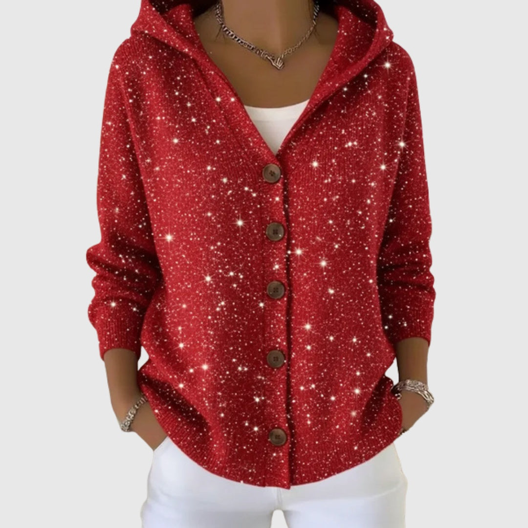 Sophia | Women's Striped Knit Cardigan Sweater Button Up V Neck