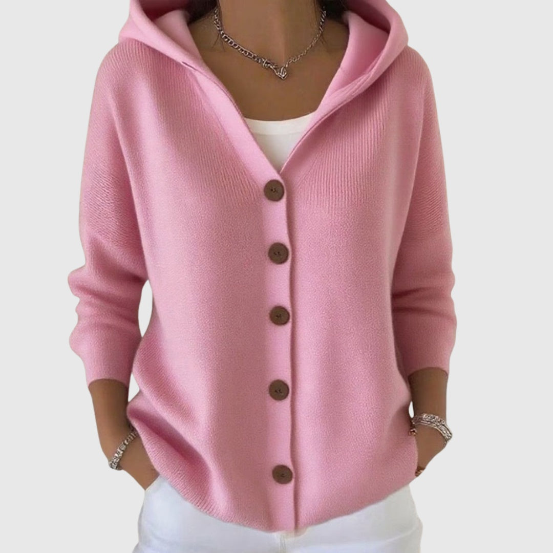 Sophia | Women's Striped Knit Cardigan Sweater Button Up V Neck