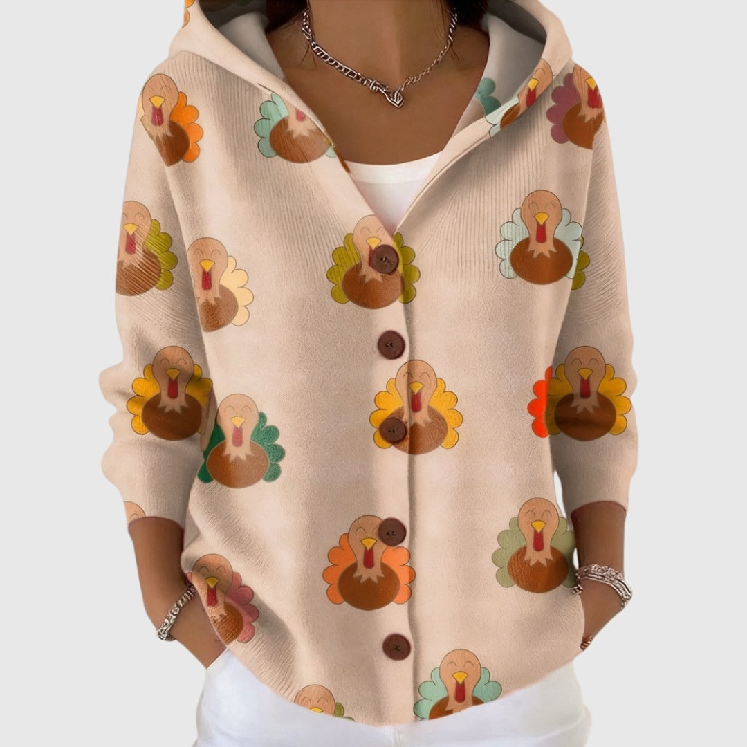 Sophia | Women's Striped Knit Cardigan Sweater Button Up V Neck