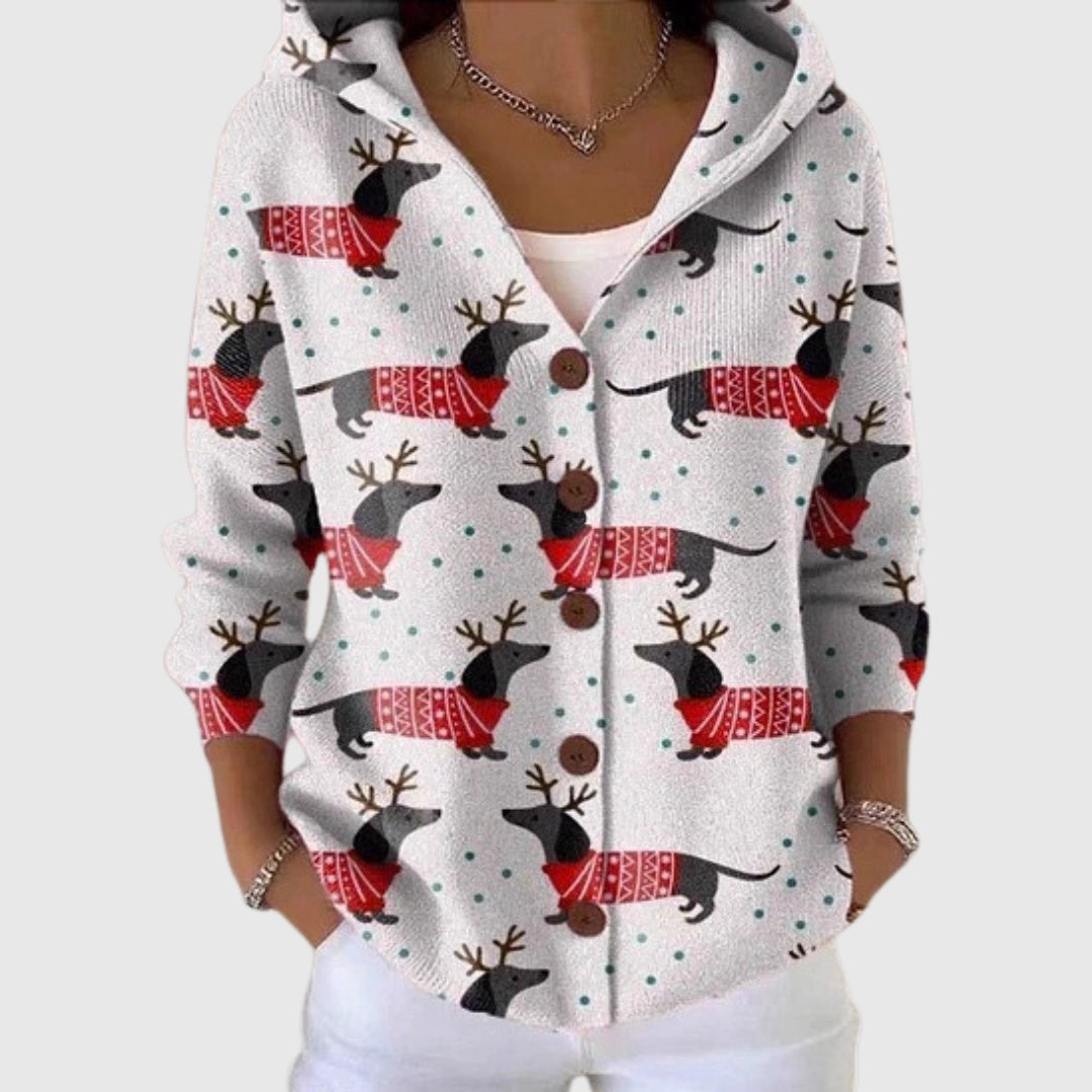 Sophia | Women's Striped Knit Cardigan Sweater Button Up V Neck