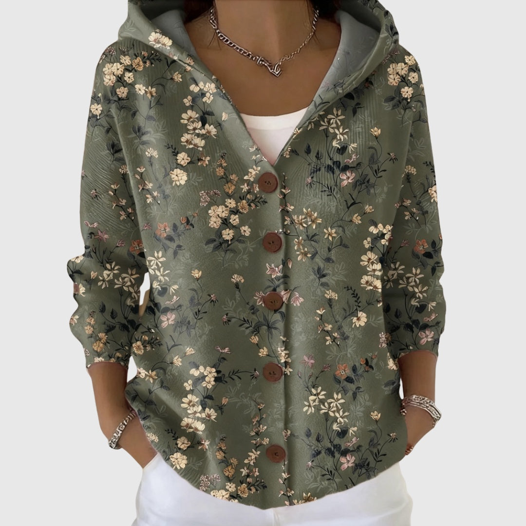 Sophia | Women's Striped Knit Cardigan Sweater Button Up V Neck