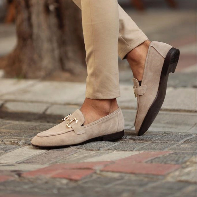 Arthur | Men's Suede Loafers Slip On Buckle