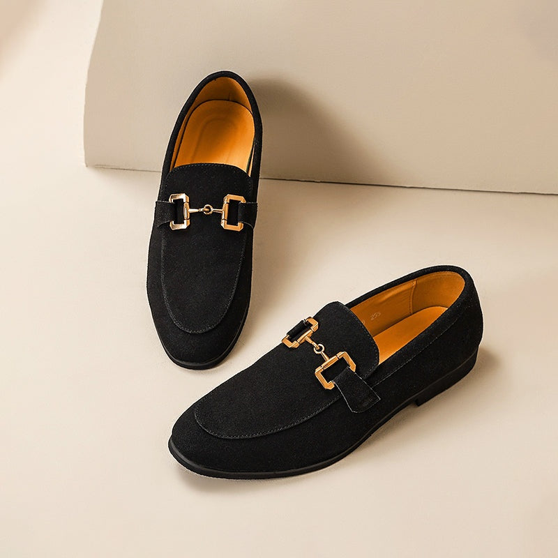 Arthur | Men's Suede Loafers Slip On Buckle