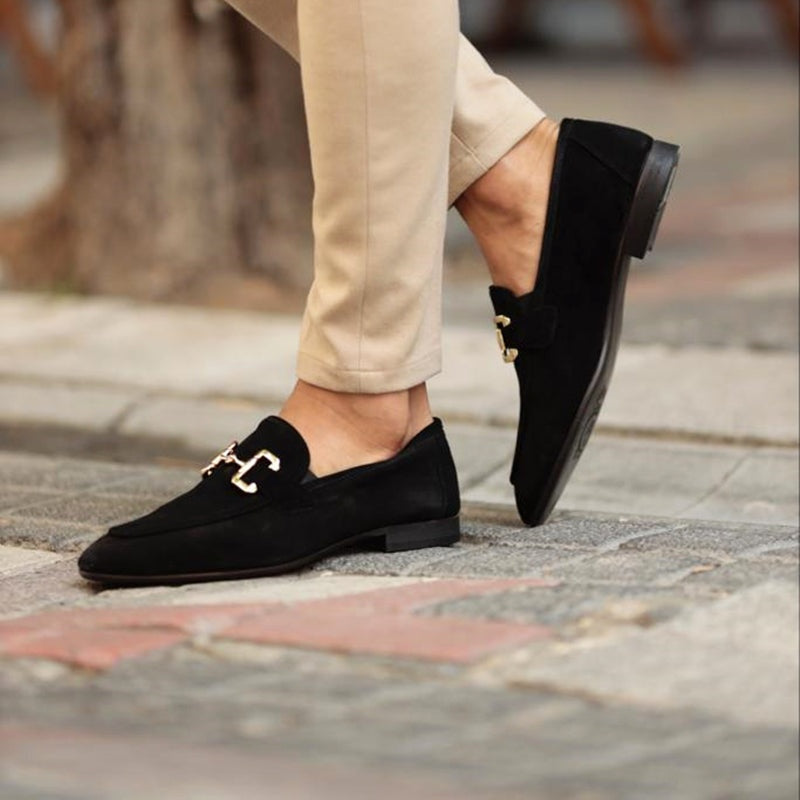 Arthur | Men's Suede Loafers Slip On Buckle
