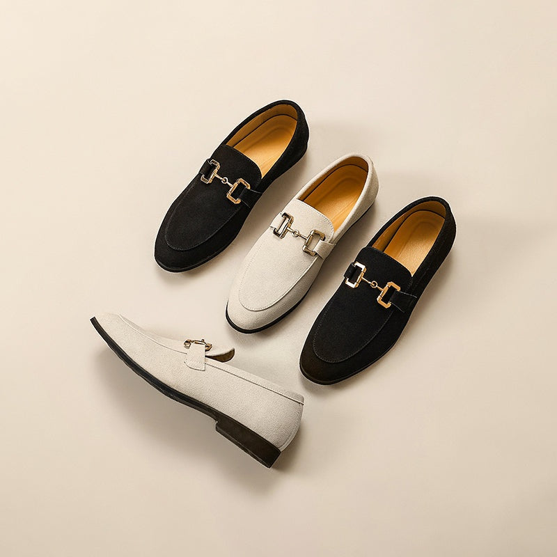 Arthur | Men's Suede Loafers Slip On Buckle