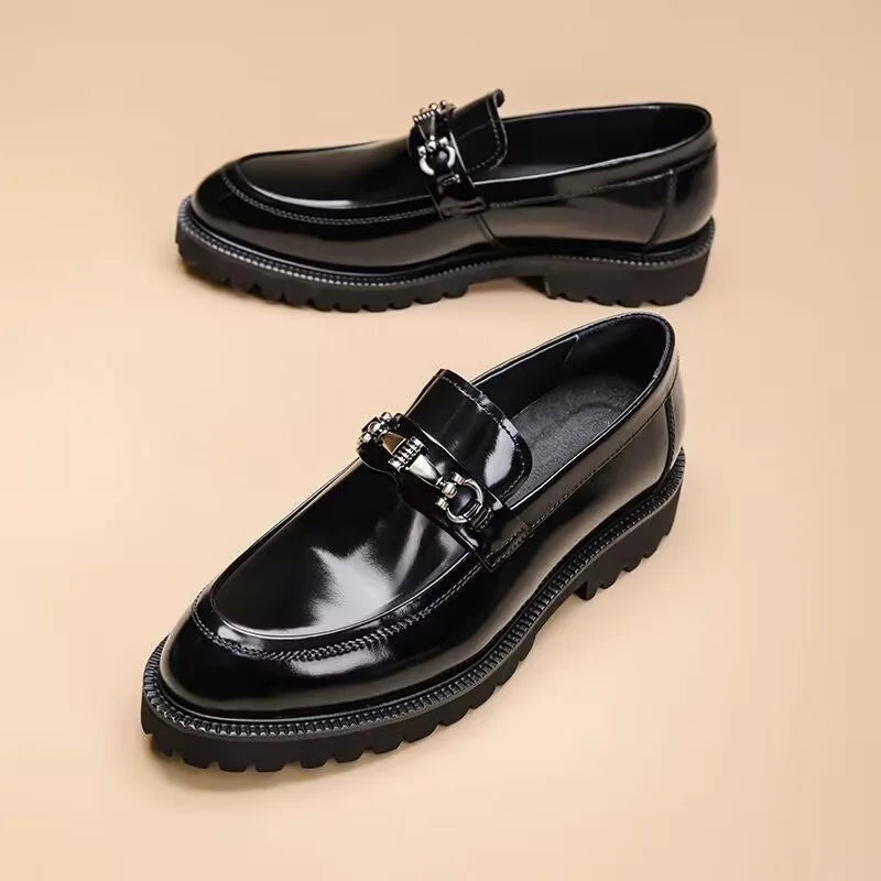 Roland | Men's Leather Loafers Buckle Lug Sole