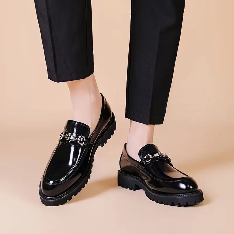Roland | Men's Leather Loafers Buckle Lug Sole