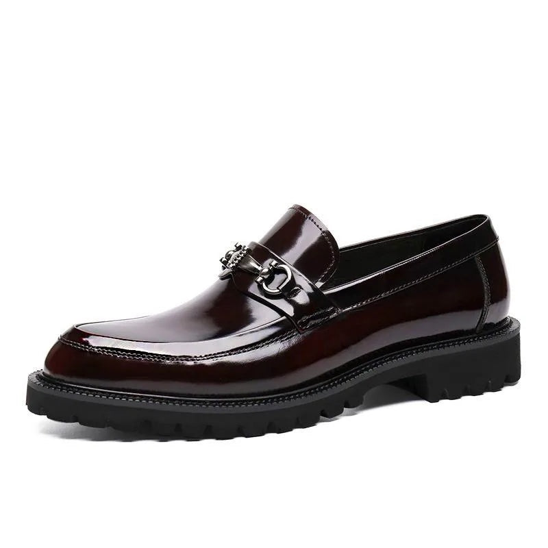Roland | Men's Leather Loafers Buckle Lug Sole