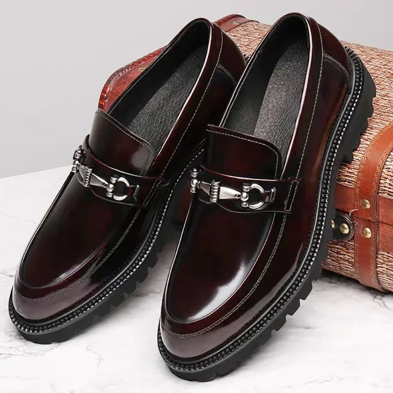 Roland | Men's Leather Loafers Buckle Lug Sole