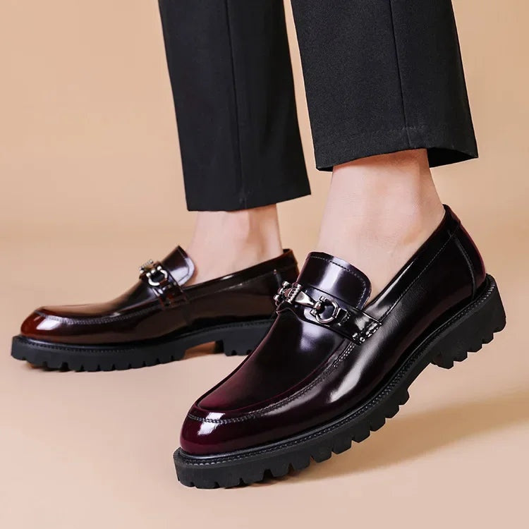 Roland | Men's Leather Loafers Buckle Lug Sole