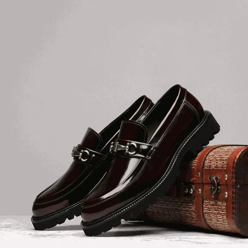 Roland | Men's Leather Loafers Buckle Lug Sole